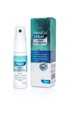 HemaCut Spray 15 ml_lahvička a krabička_pravý pohled