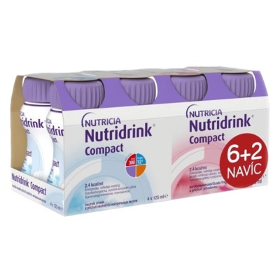 Nutridrink Compact neutrální a jahodová