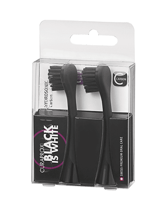 73349123-Náhradní hlavice hydrosonického kartáčku Black is White carbon 2ks