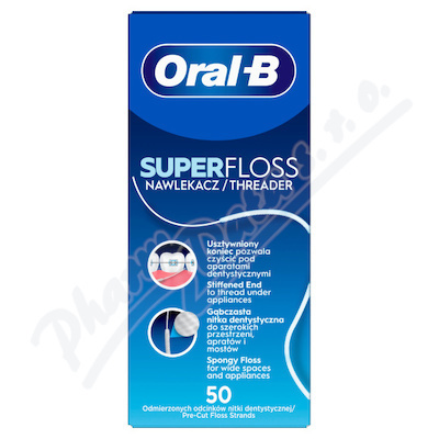 Oral-B dentální nit SuperFloss nastříhané pásky 50m