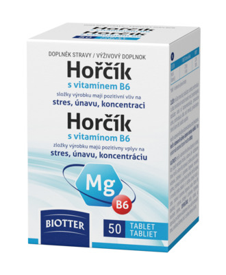 Biotter Hořčík + Vit. B6 50 tbl. malá krabička